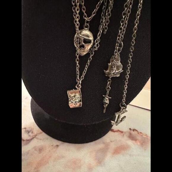 Vintage Multi-Chain Choker with Charms - Picture 2 of 2